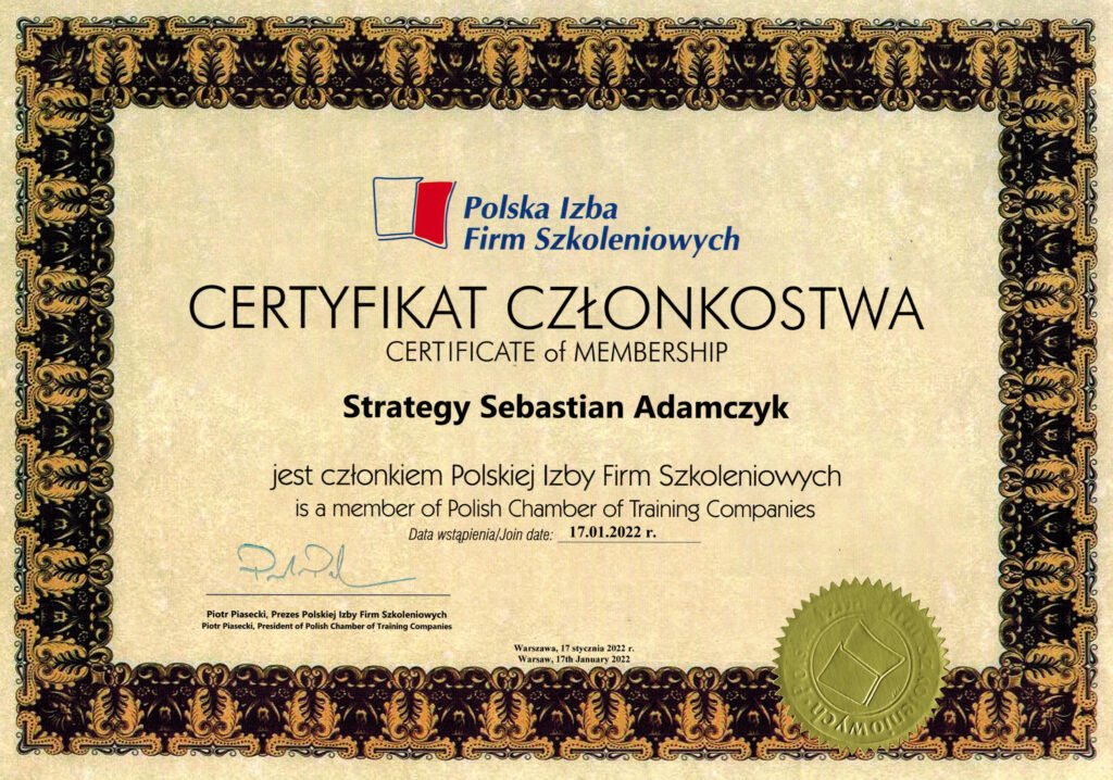 Certyfikat Jakości